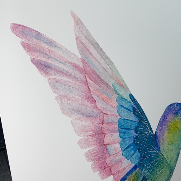 Watercolor Hummingbird Wall Art Illustration Print Poster Unframed - Picture 12 of 17